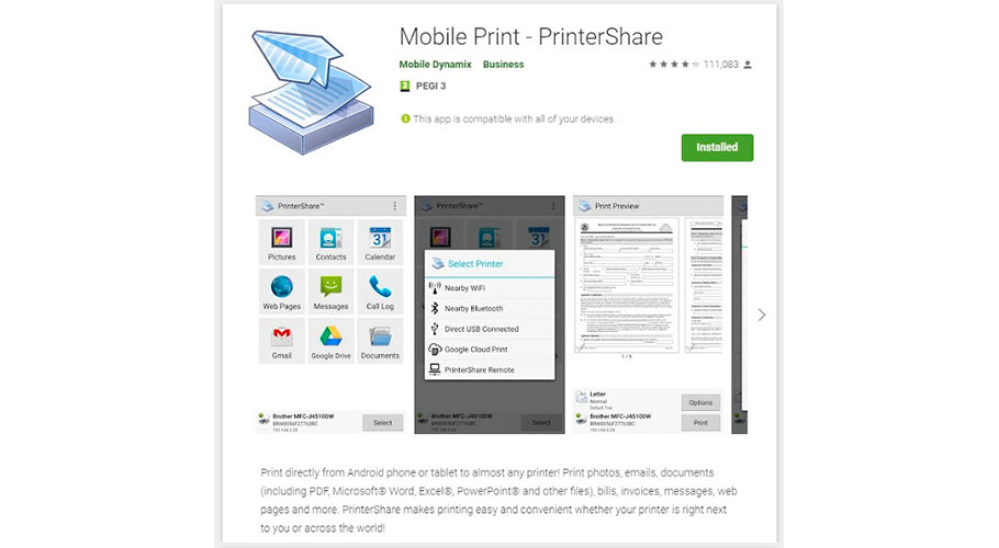 Приложение для печати с телефона PrinterShare