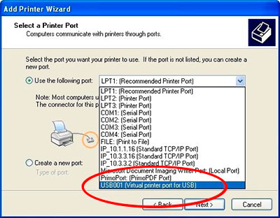 как сменить порт подключения принтера к компьютеру