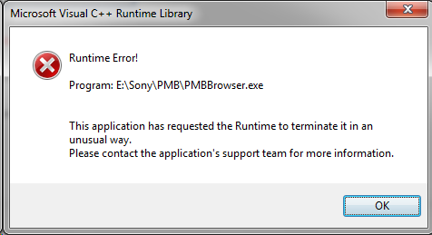 Ошибка при запуске игры runtime